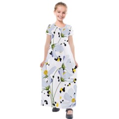 Tree Poppies  Kids  Short Sleeve Maxi Dress by Sobalvarro