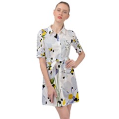 Tree Poppies  Belted Shirt Dress by Sobalvarro