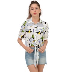Tree Poppies  Tie Front Shirt  by Sobalvarro