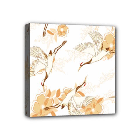 Birds And Flowers  Mini Canvas 4  X 4  (stretched) by Sobalvarro