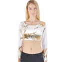 Birds and flowers  Long Sleeve Crop Top View1