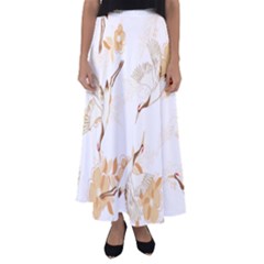 Birds And Flowers  Flared Maxi Skirt by Sobalvarro