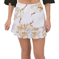 Birds And Flowers  Fishtail Mini Chiffon Skirt by Sobalvarro