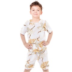 Birds And Flowers  Kids  Tee And Shorts Set by Sobalvarro