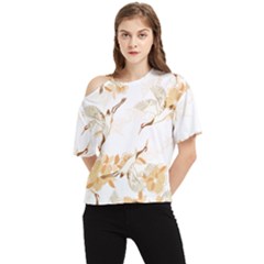 Birds And Flowers  One Shoulder Cut Out Tee by Sobalvarro