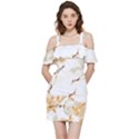 Birds and flowers  Shoulder Frill Bodycon Summer Dress View3