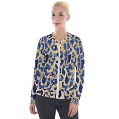 Leopard Skin  Velvet Zip Up Jacket by Sobalvarro