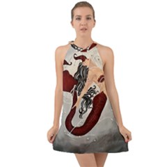 Bama Mermaid Halter Tie Back Chiffon Dress by CKArtCreations