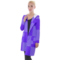Purple Gingham Check Squares Pattern Hooded Pocket Cardigan by yoursparklingshop