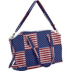 Red White Blue Stars And Stripes Canvas Crossbody Bag by yoursparklingshop