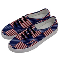 Red White Blue Stars And Stripes Men s Classic Low Top Sneakers by yoursparklingshop