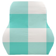 Turquoise And White Buffalo Check Car Seat Back Cushion  by yoursparklingshop