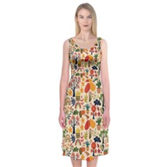 Garden Of Love Midi Sleeveless Dress by designsbymallika
