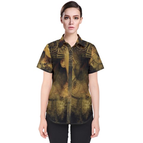 Surreal Steampunk Queen From Fonebook Women s Short Sleeve Shirt by 2853937