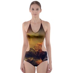 Tiger King In A Fantastic Landscape From Fonebook Cut-out One Piece Swimsuit by 2853937