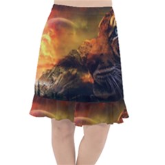 Tiger King In A Fantastic Landscape From Fonebook Fishtail Chiffon Skirt by 2853937