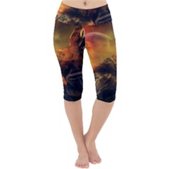 Tiger King In A Fantastic Landscape From Fonebook Lightweight Velour Cropped Yoga Leggings by 2853937
