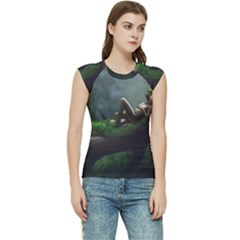 Wooden Child Resting On A Tree From Fonebook Women s Raglan Cap Sleeve Tee by 2853937