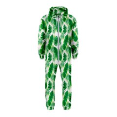 Tropical Leaf Pattern Hooded Jumpsuit (kids)