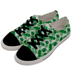 Tropical Leaf Pattern Men s Low Top Canvas Sneakers