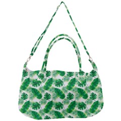 Tropical Leaf Pattern Removal Strap Handbag by Dutashop