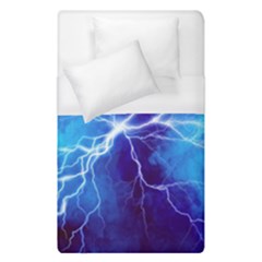 Blue Thunder Lightning At Night, Graphic Art Duvet Cover (single Size) by picsaspassion