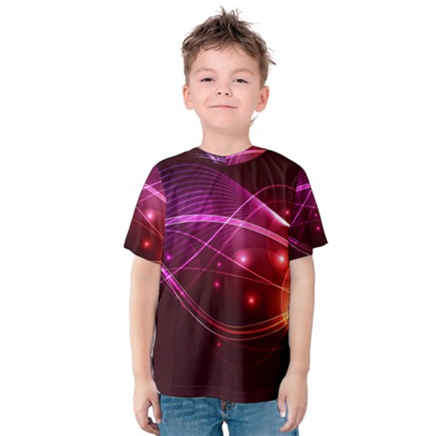Colorful Arcs In Neon Light, Graphic Art Kids  Cotton Tee by picsaspassion