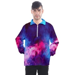 Colorful Pink And Blue Disco Smoke - Mist, Digital Art Men s Half Zip Pullover by picsaspassion