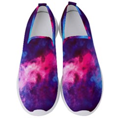 Colorful Pink And Blue Disco Smoke - Mist, Digital Art Men s Slip On Sneakers by picsaspassion