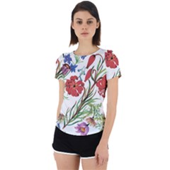 Summer Flowers Back Cut Out Sport Tee by goljakoff
