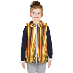 Energy Flash Futuristic Glitter Kids  Hooded Puffer Vest