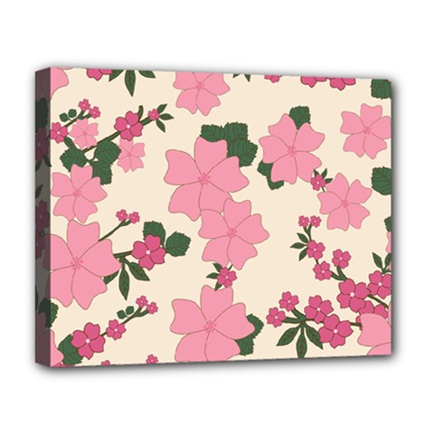 Floral Vintage Flowers Deluxe Canvas 20  X 16  (stretched) by Dutashop