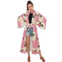 Floral Vintage Flowers Maxi Kimono