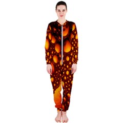Bubbles Abstract Art Gold Golden Onepiece Jumpsuit (ladies) 