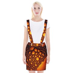 Bubbles Abstract Art Gold Golden Braces Suspender Skirt by Dutashop