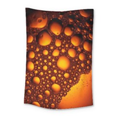 Bubbles Abstract Art Gold Golden Small Tapestry by Dutashop