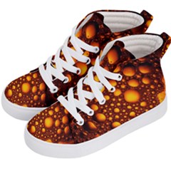 Bubbles Abstract Art Gold Golden Kids  Hi-top Skate Sneakers by Dutashop