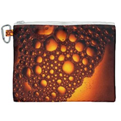 Bubbles Abstract Art Gold Golden Canvas Cosmetic Bag (xxl)