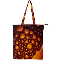 Bubbles Abstract Art Gold Golden Double Zip Up Tote Bag