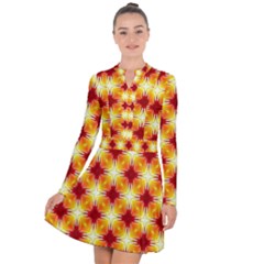 Background Boxes Seamless Long Sleeve Panel Dress by Dutashop