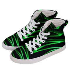 Green Light Painting Zig-zag Men s Hi-top Skate Sneakers