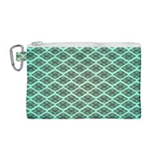 Pattern Texture Geometric Pattern Green Canvas Cosmetic Bag (medium) by Dutashop