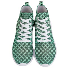 Pattern Texture Geometric Pattern Green Men s Lightweight High Top Sneakers