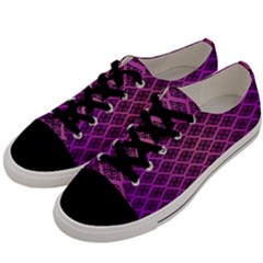 Pattern Texture Geometric Patterns Purple Men s Low Top Canvas Sneakers