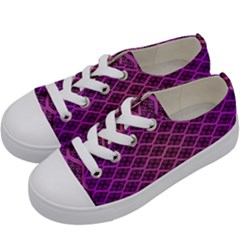 Pattern Texture Geometric Patterns Purple Kids  Low Top Canvas Sneakers