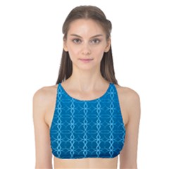 Background Texture Pattern Blue Tank Bikini Top by Dutashop