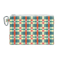 Texture Plaid Canvas Cosmetic Bag (large)