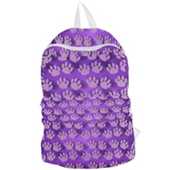 Pattern Texture Feet Dog Purple Foldable Lightweight Backpack by Dutashop