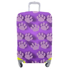 Pattern Texture Feet Dog Purple Luggage Cover (medium)
