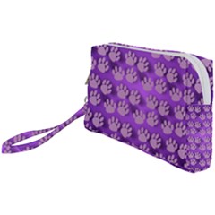 Pattern Texture Feet Dog Purple Wristlet Pouch Bag (small)
